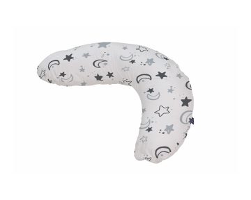 Bebeluca Balloon Szoptatópárna, szilikonszálas, levehető, mosható mikroszálas huzatú, mintás, világos szürke