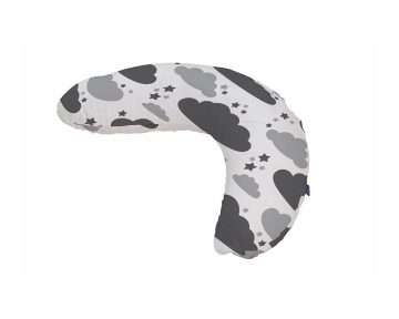 Bebeluca Balloon Szoptatópárna, szilikonszálas, levehető, mosható mikroszálas huzatú, mintás, sötétszürke