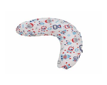 Bebeluca Balloon Szoptatópárna, szilikonszálas, levehető, mosható mikroszálas huzatú, mintás, piros, kék