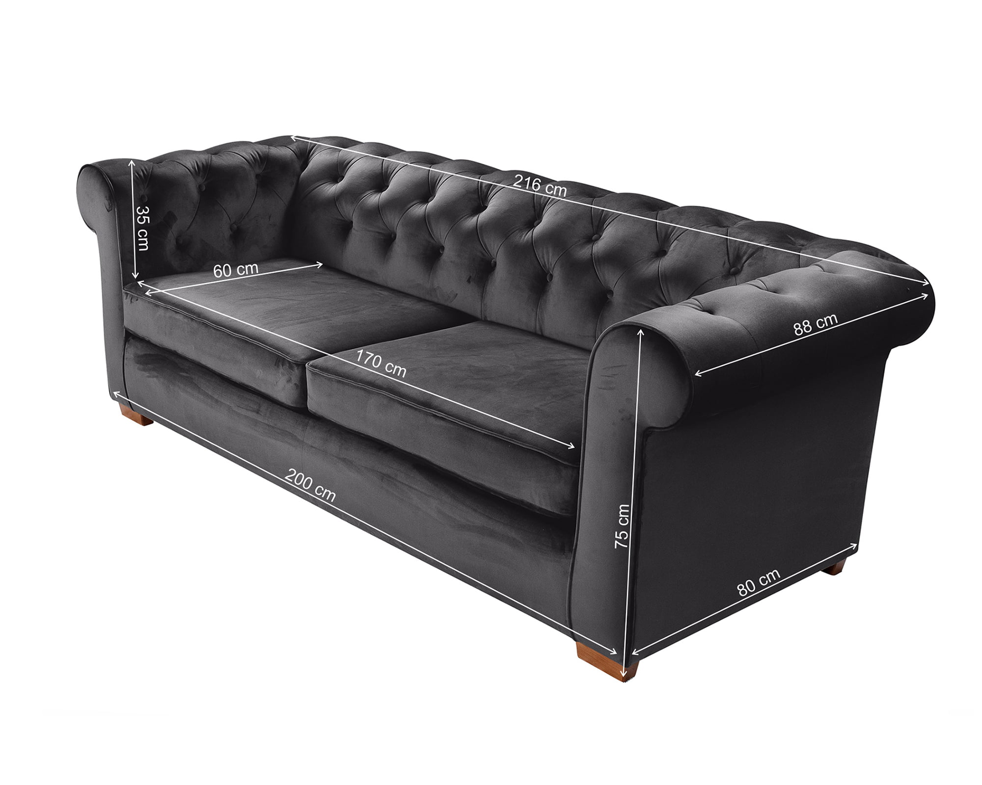 Chesterfield Graphite - dimensiuni1