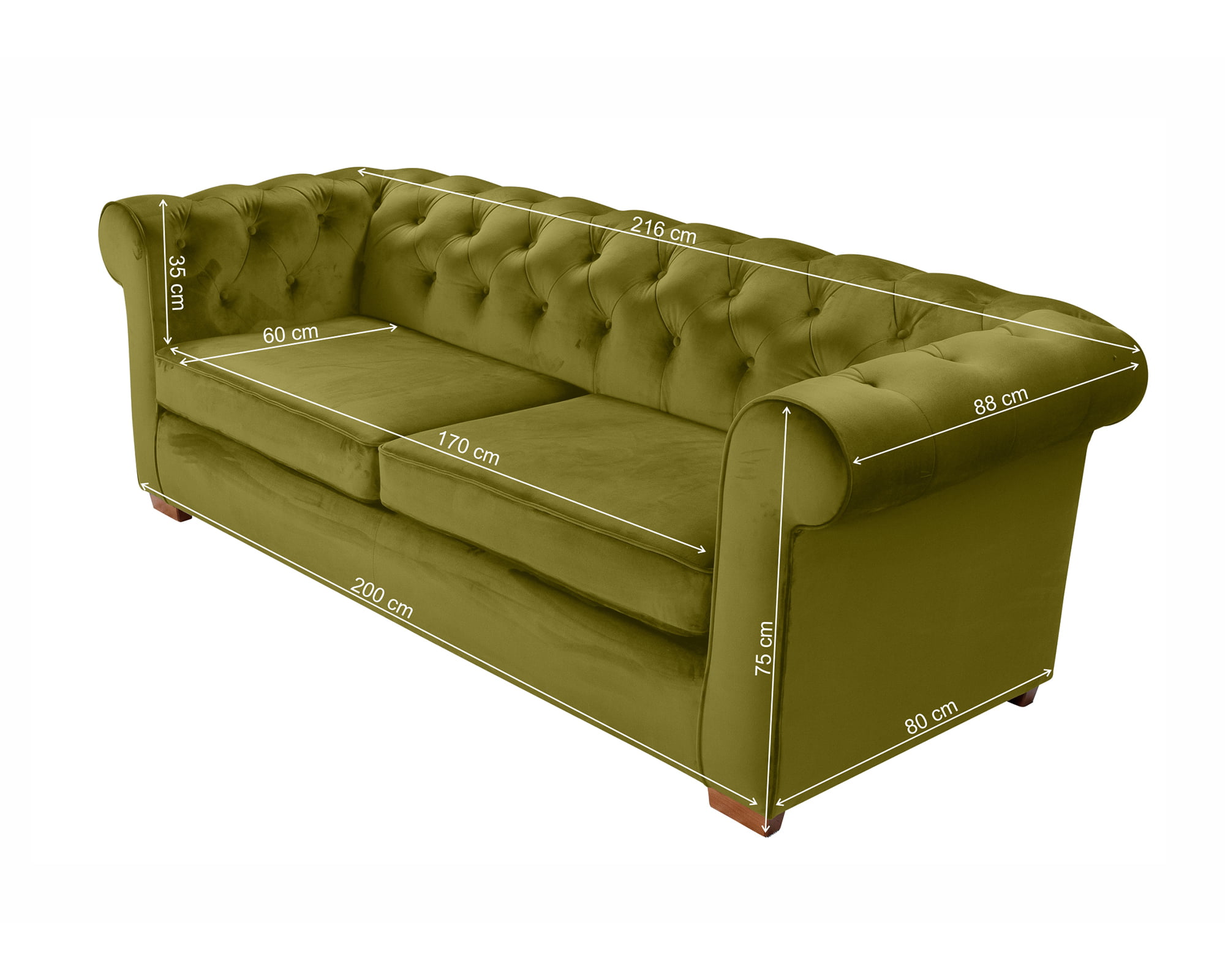 Chesterfield Olive - dimensiuni2